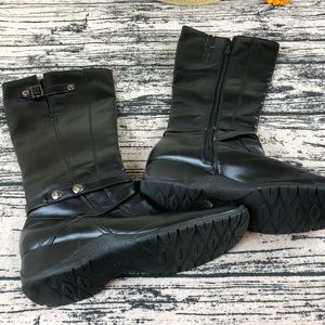 Sbicca Black Boots with Silvertone Metal Accents